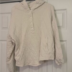 Cream Quilted Hoodie